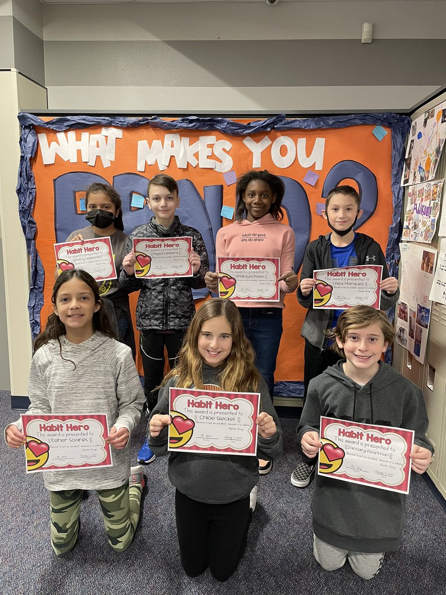 KGrayEddins's tweet photo. So happy that these Habit Hero’s spread their kindness throughout 5th grade. Keep it up! @EddinsElem #eddinselem https://t.co/UcQc6FFgAv