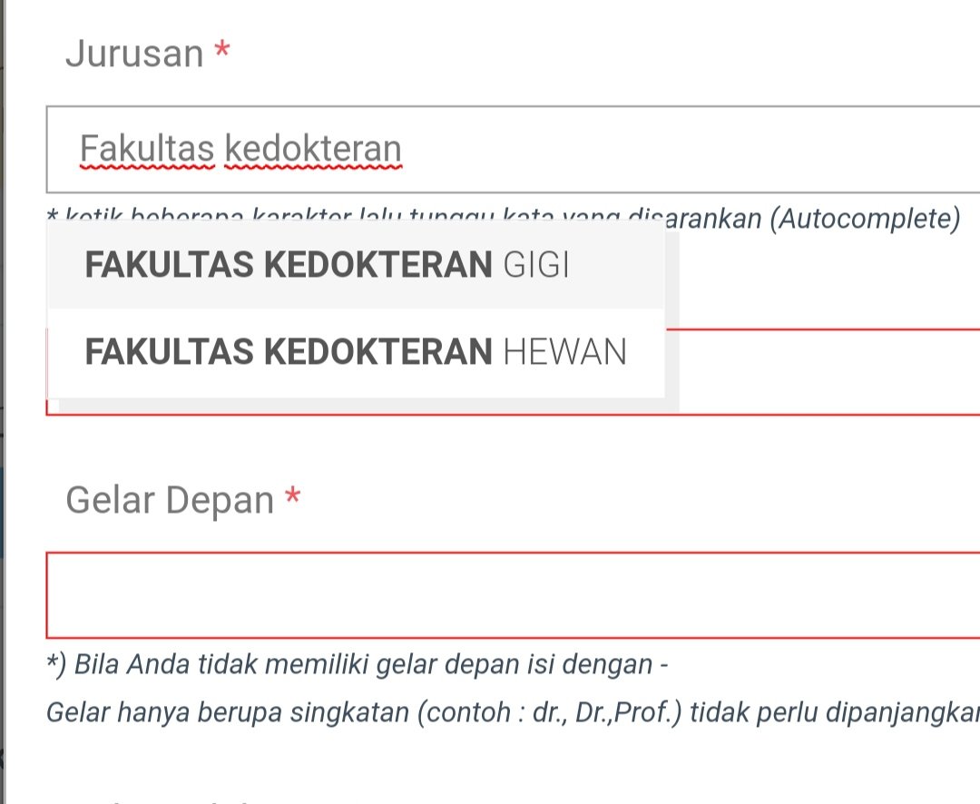 ulacat's tweet photo. @BKNgoid Ijin min, pengisian DRH bagian riwayat pendidikan tidak ada pilihan untuk fakultas kedokteran. Mohon bantuannya 🙏 https://t.co/q8003qbIQy