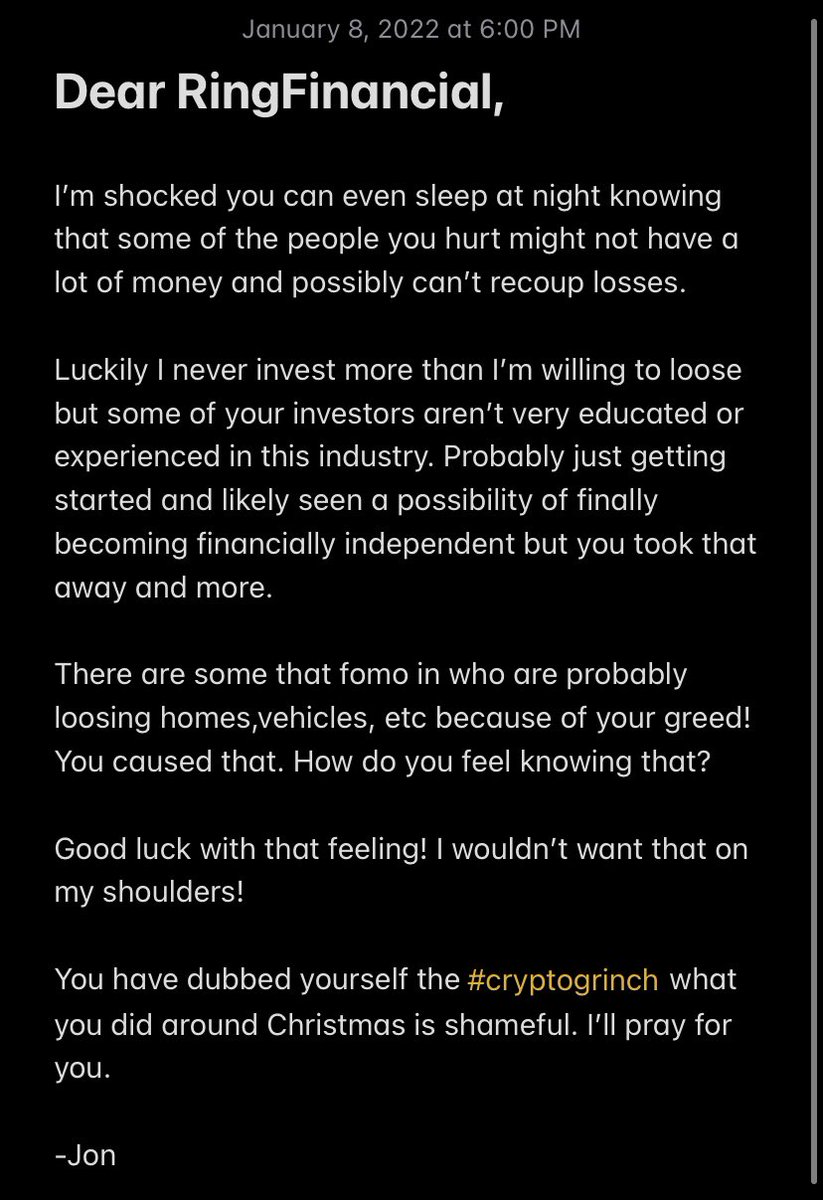 AltHodlr's tweet photo. @RingFinancial I dub the #cryptogrinch I wanted to speak my peace after you run away with my money and thousands of other peoples money. https://t.co/S22OrIkZEJ