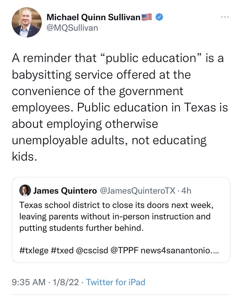 To all: this is how the Grand Old Party leadership in Texas views public education and teachers.