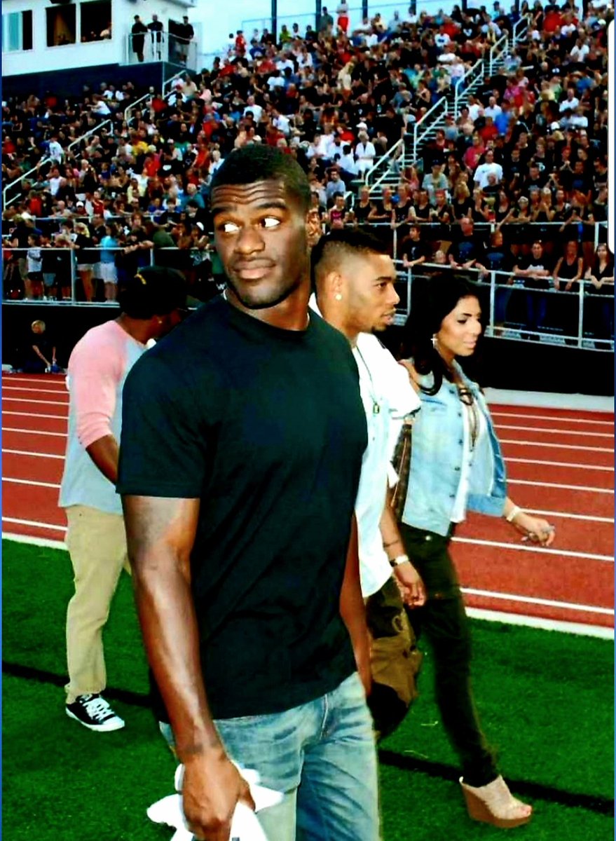 PerkinsYthFball's tweet photo. As the upcoming season will be Year 10 in our awesome Home, a little throwback to Game 1 vs SHS attended by Ty Ward (SB ring), Greg Little, and All☆Pro Joe Haden @joehaden23 &amp; his now wife.
#August2012 https://t.co/X4qINr6bKU