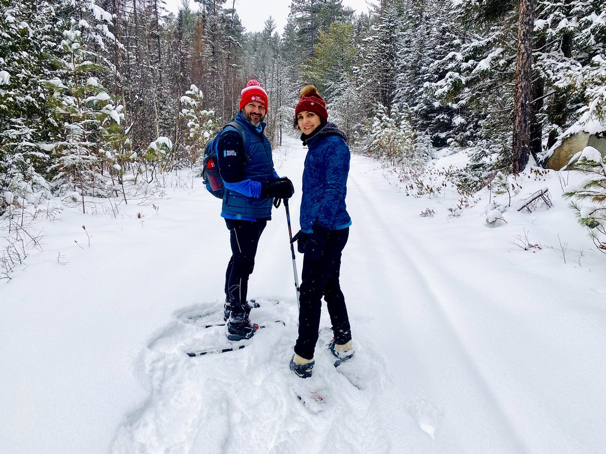 marykkeown's tweet photo. A lovely first #snowshoe of the season to #ParkinLake, north of #Capreol. @RealAndreDumais, his beloved and I hiked abt 4.7 km today. We #trekked across the #lake and around an island. We cut #trail 💪🏼 and walked thru a gorgeous #snow-covered #woods. I really ❤️ this #adventure. https://t.co/YUaVAFbraF