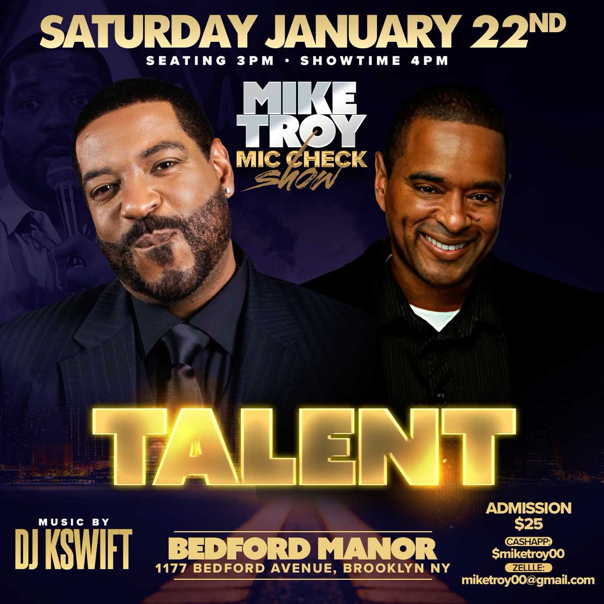 DJKSWIFT's tweet image. The most consistent Comedy Event is going down January 22nd with your headliner @ItsJustComedy, hosted by @miketroy00 with ya Nizzle K.Swizzle @DJKSWIFT on the set!!