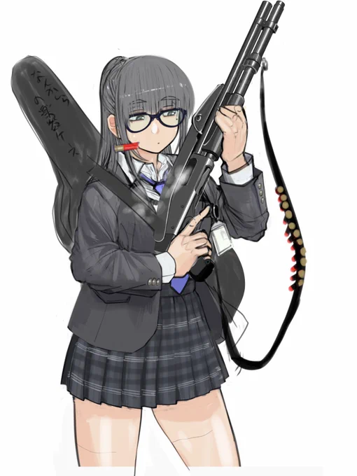 リハビリでシャッガン絵進めてた 