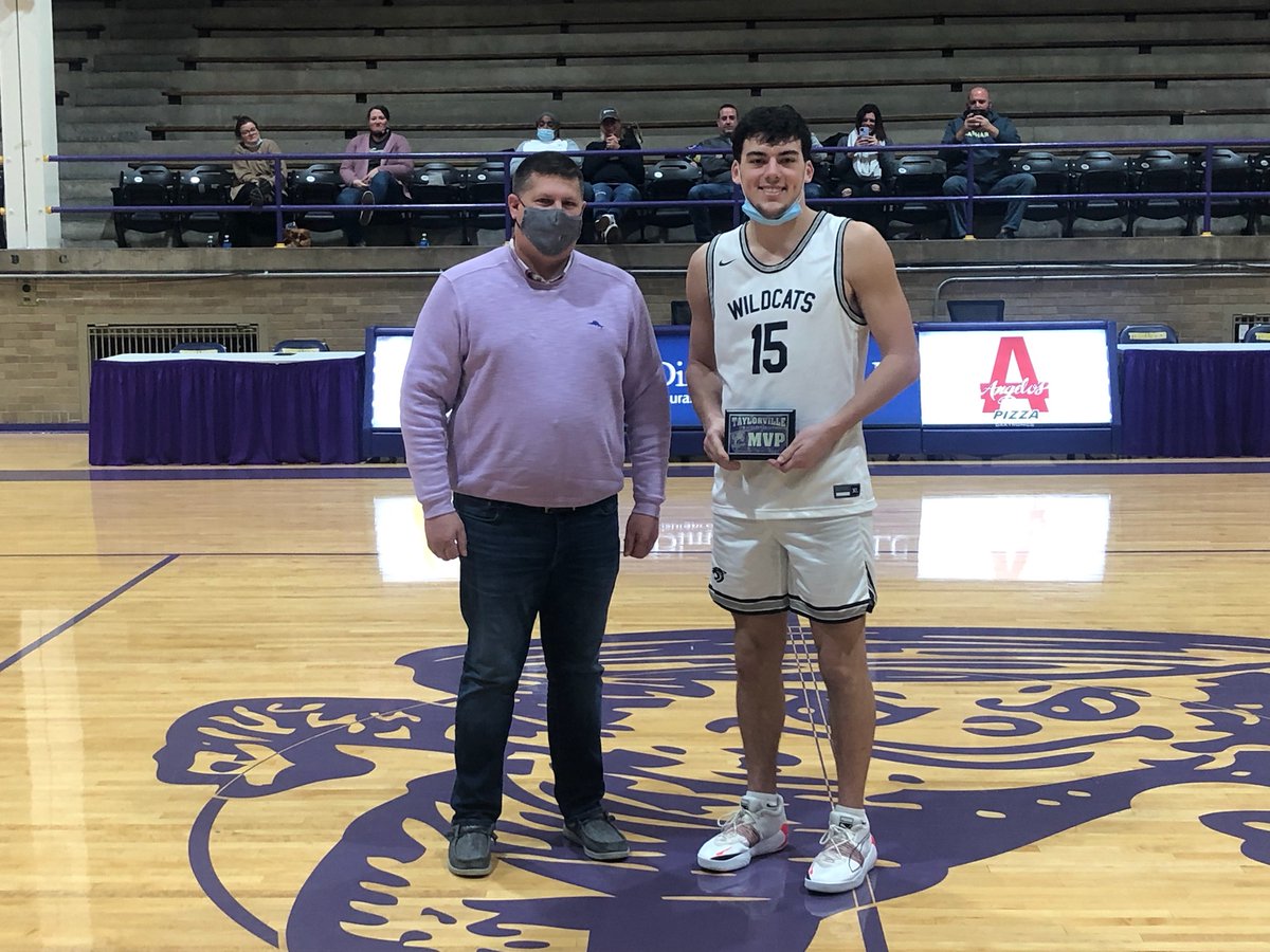 CoachRyanBrown's tweet photo. Normal West takes game 2 of the Taylorville Shootout 69-41 over Granite City. Darrick Fleming from Christian County Seeds LLC presents the game MVP award to Max Ziebarth who finished with a game high 26 points. https://t.co/mLLgjehzUm