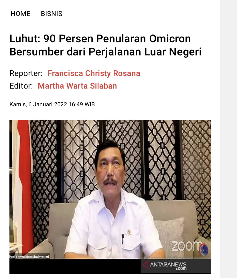Saya rasa tidak bijaksana melakukan perjalanan internasional yang tidak perlu saat ini. Jangan remehkan Omicron meski gejalanya ringan. Ketika kasus meledak, tetap saja rumah sakit akan penuh. Fasilitas kesehatan terganggu dan PTM 100 persen yang baru mulai bisa tertunda lagi.