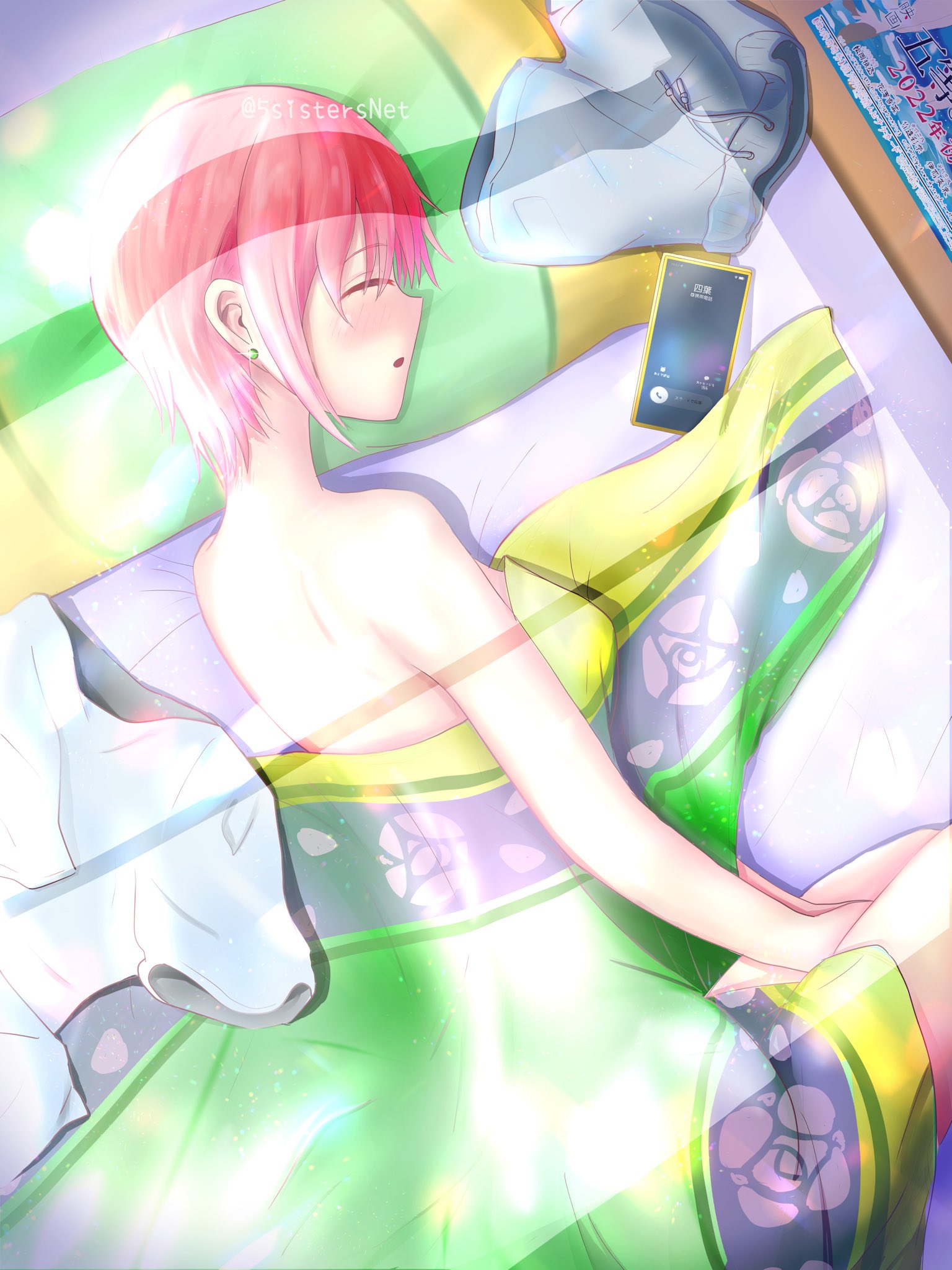 五姉妹ネット 五等分の花嫁 五等分の花嫁 中野一花 イラスト ごとぱずで一花さんイベントと初夢ガチャやってたから 初夢をみてそうな一花さん描きました T Co Y2t6gr5n5l Twitter