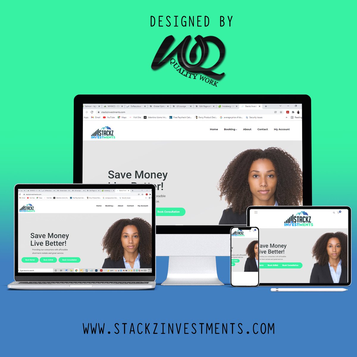 GeeGeeWse's tweet photo. Another satisfied client with a great web design and flawless functionality created by our team here at @QWoffices 💻

Congrats to Stackzinvesments  and make sure you guys go support her! She has a lot of great things for you guys! https://t.co/hJHYnTTyDf