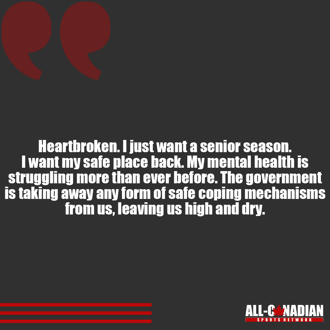 AllCdnSportsNet's tweet photo. We asked. They were honest.

Checking in on those who have been impacted the most during these uncertain times in post-secondary sport.

The student-athletes.

Have a read at some of the impacts that are being felt by student-athletes all across Canada.

#AllCanadian https://t.co/I9KCiHk3G2