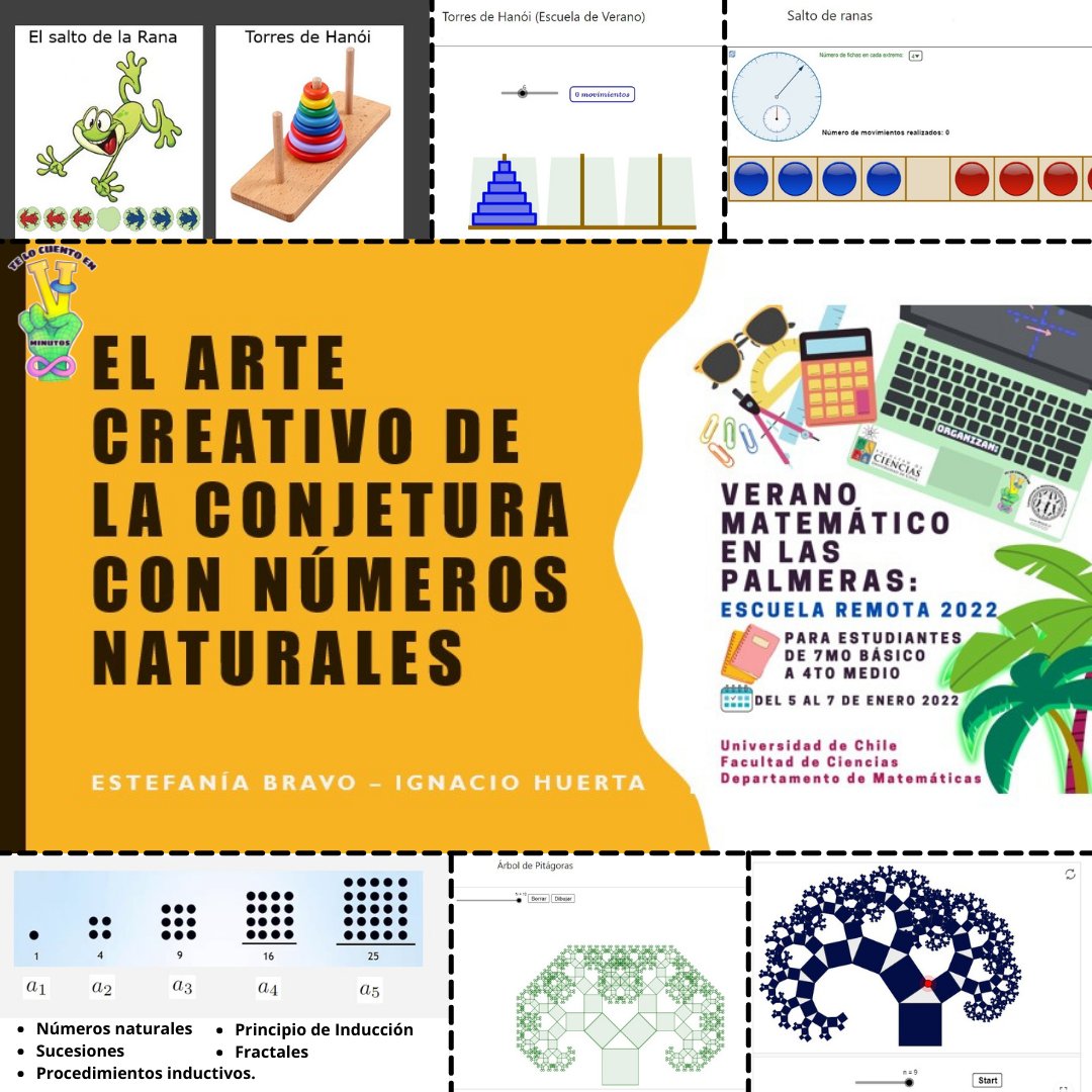 Telocuentoen5m's tweet photo. ¡Que gran Escuela de Verano Matemático las Palmeras tuvimos! Como cofundadores de @Telocuentoen5m formamos parte de la organización del evento y además participamos dictando el curso “El arte creativo de la conjetura con números naturales”. 

#Telocuentoen5min #veranomatematico https://t.co/4rqNMfgnDJ
