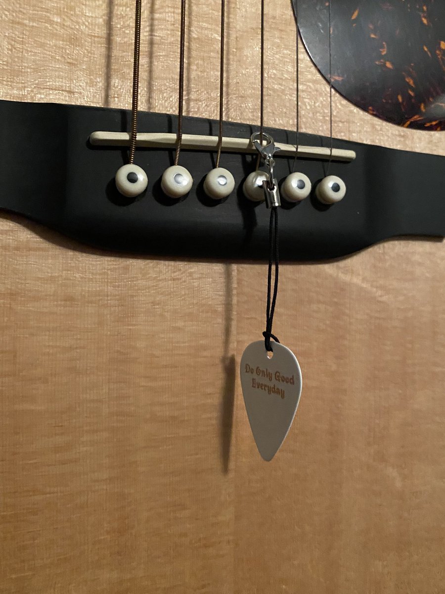 TXDarinLopez's tweet photo. Hey everyone interested in a physical #DogePick for playing, keepsake, or for gifting DM!  They are ready for shipping! Clips on great to the top on guitar for storing or keychains for travel.  Never be without #dogecoin pick! #PickDoge https://t.co/lOCQHPGM2t