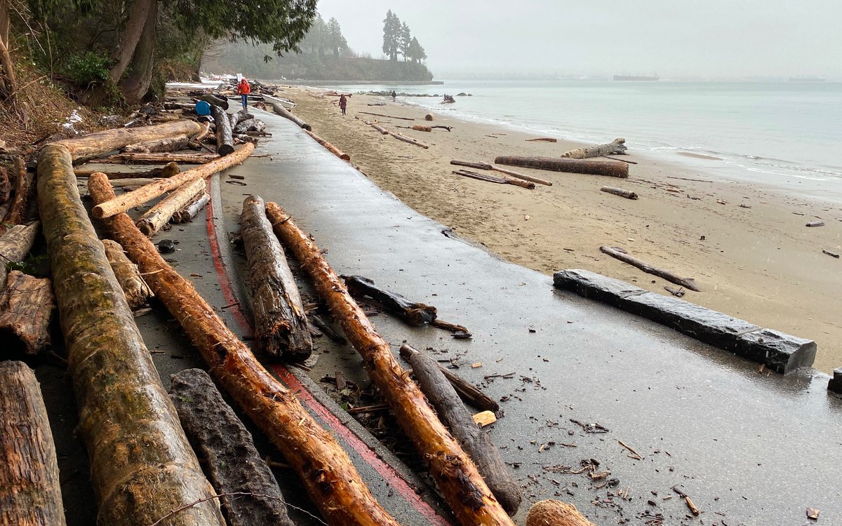 CityTheSpring's tweet photo. #EnglishBay #Seawall #Vancouver damaged after severe #storm 
@nafeesakarim @CTVVancouver @CBCVancouver https://t.co/0YXVcl17HJ