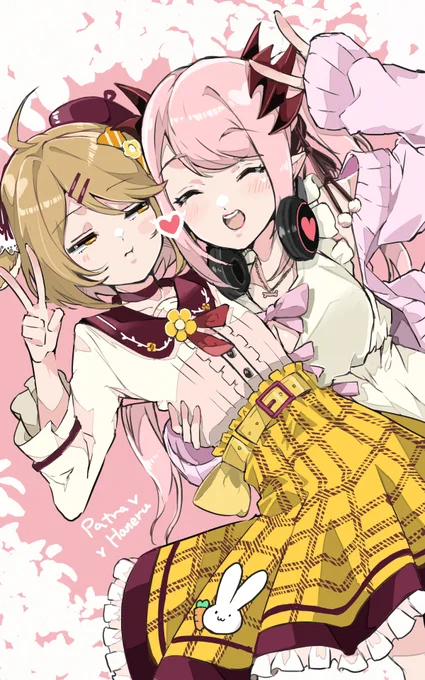 君らお似合いやん それハッピーやん
#はねるあーと #パトラのアトリエ
#因幡はねる新衣装 #周防パトラ新衣装 