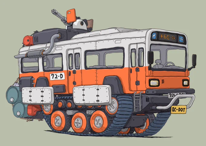 #メカ #イラスト #illustration 
公共交通機関シリーズです 