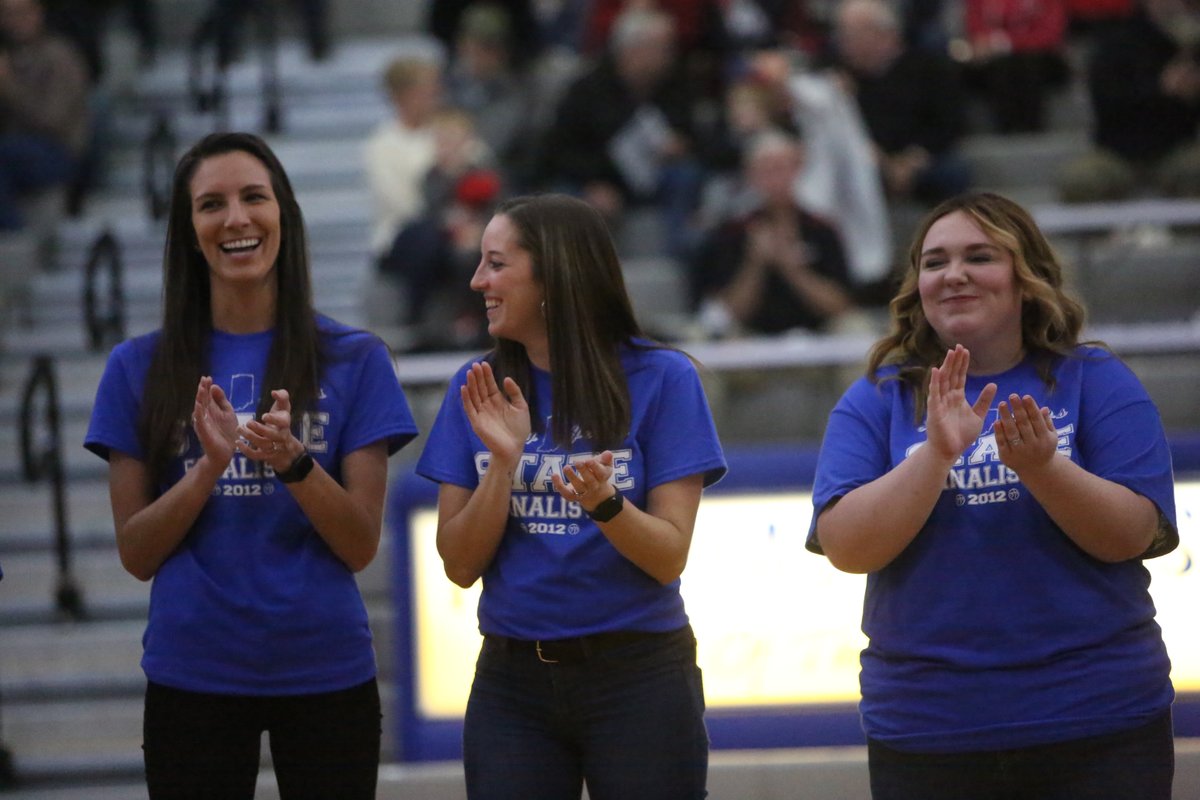 CAStolzenbach's tweet photo. Here are some photos from Northeast Dubois honoring the 10th anniversary of the 2011-12 girls basketball Class 1A state runner-up team. https://t.co/TWvYInSaZ9