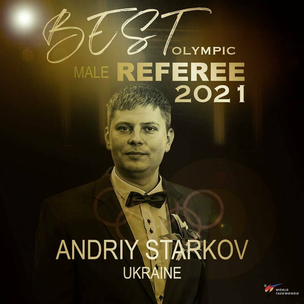 mastaekwondo's tweet photo. 🇺🇦 Congratulation!!! The winner of the best Olympic male referee 2021 is Andriy Starkov (Ukraine)!

#WorldTaekwondo #Taekwondo #Bestreferee #Victory #WeLoveTaekwondo https://t.co/TkQWr9X2l3 https://t.co/Fn47wOmsR7