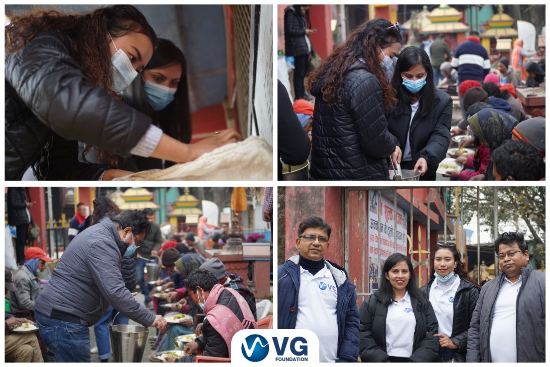 VGFoundation's tweet photo. A glimpse of VG Foundation's Gift of Warmth drive. The team distributed winter clothes and food to 150+ families at Balaju Shiva Mandir, in coordination with the Temple Committee, Clothing Bank Nepal, and volunteers from the Rotaract club.
#winterwarmth #vgfoundation https://t.co/kTqpKGXPqW