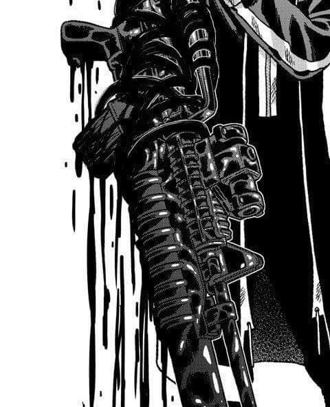 ‌
— Bueno, eso era sencillo de mostrar. Dedo se mordió, se mentalizo una de sus armas favoritas hasta tener una imagen clara de la misma.

De pronto la sangre más comenzó a brotar hasta llegar a formar dicha forma de aquella arma de fuego. —

“ ¿Ves? Control de sangre. ”
 ‌