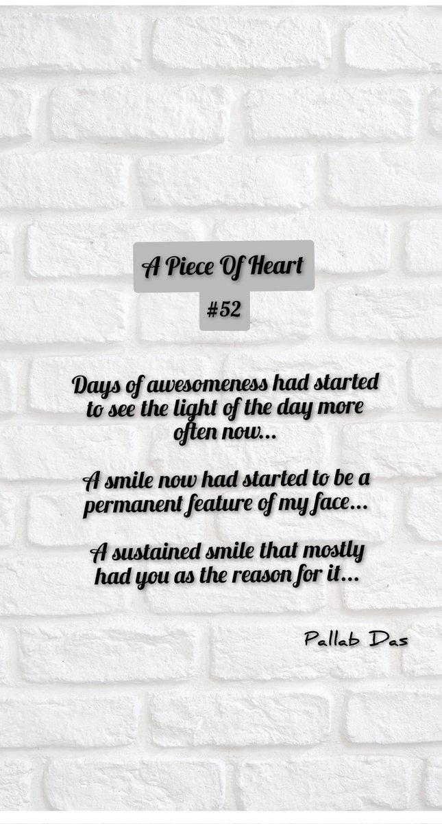 Pallab0309's tweet photo. Heart Says # 52

Hello Friends,

This is a portion from my book 'A Piece Of Heart'...

I will try and pick lines from each chapter and keep posting them...

Please do share if you like reading it ... 📙📖📙 https://t.co/bchc2gfzwb