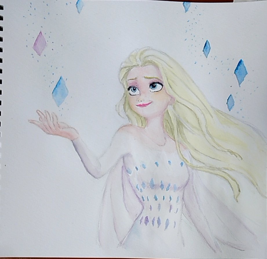 Hope 水彩画 イラスト ディズニー Disney アナ雪 エルサ アナ雪のエルサ描きました めっちゃラプンツェルに見える T Co U8ysfrltjs Twitter