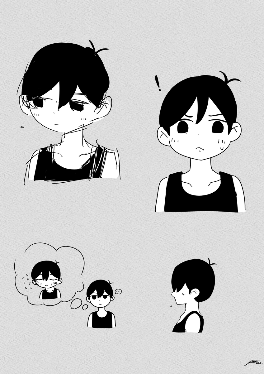 恥ずかしがるオモリくん
#OMORIFANART 