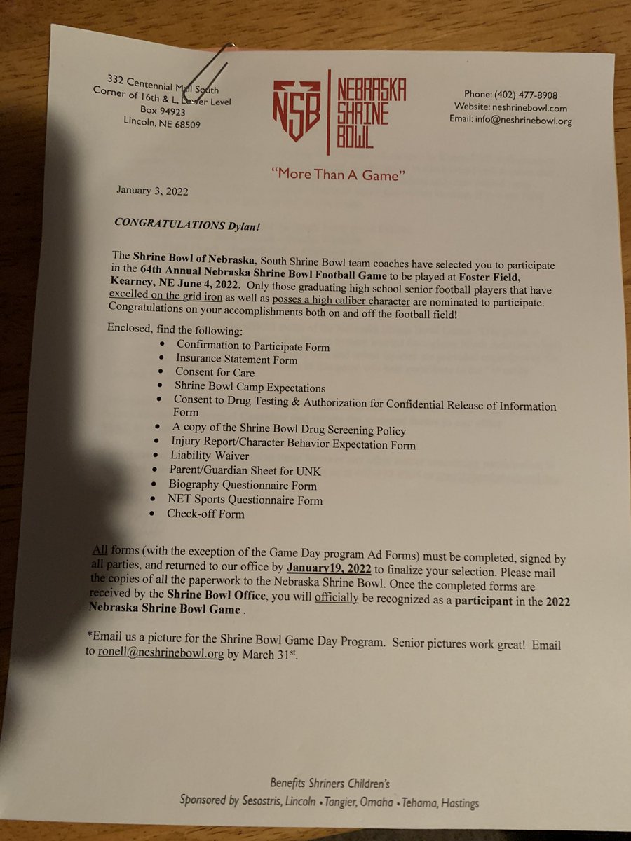 Dylan Gray (@dylangray_09) on Twitter photo Honored to be selected for this years shrine bowl. Thank u for the opportunity. <a href="/NEShrineBowl/">Nebraska Shrine Bowl</a> Honored to be selected for this years shrine bowl. Thank u for the opportunity. <a href="/NEShrineBowl/">Nebraska Shrine Bowl</a>