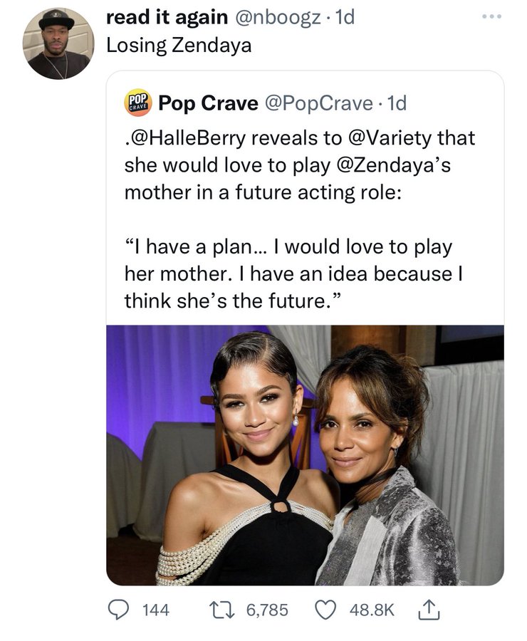Halle Berry Wants To Play Zendaya S Mom In A Film And Black Twitter Has Fun With The Potential Storyline Losing Zendaya
