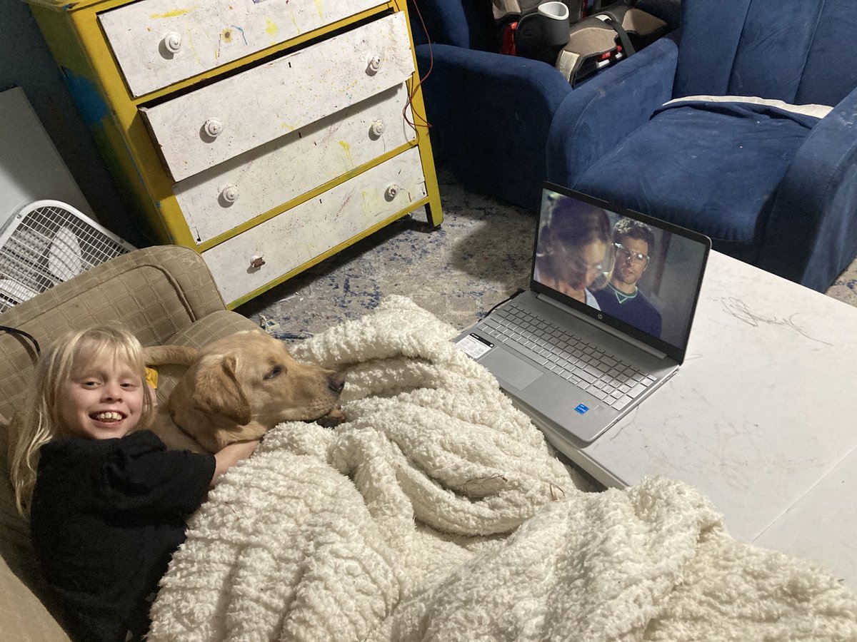 Our daughter is sick with covid, only thing she wanted was to watch #psych with her dog Kuzco. <a href="/JamesRoday/">James Roday Rodriguez 🍮</a> <a href="/DuleHill/">Not The Actor Known As Dule Hill</a> <a href="/maggielawson/">Maggie Lawson</a> <a href="/corbinbernsen/">Corbin Bernsen</a> <a href="/Omundson/">🇺🇦Timothy Omundson🇺🇦</a>
