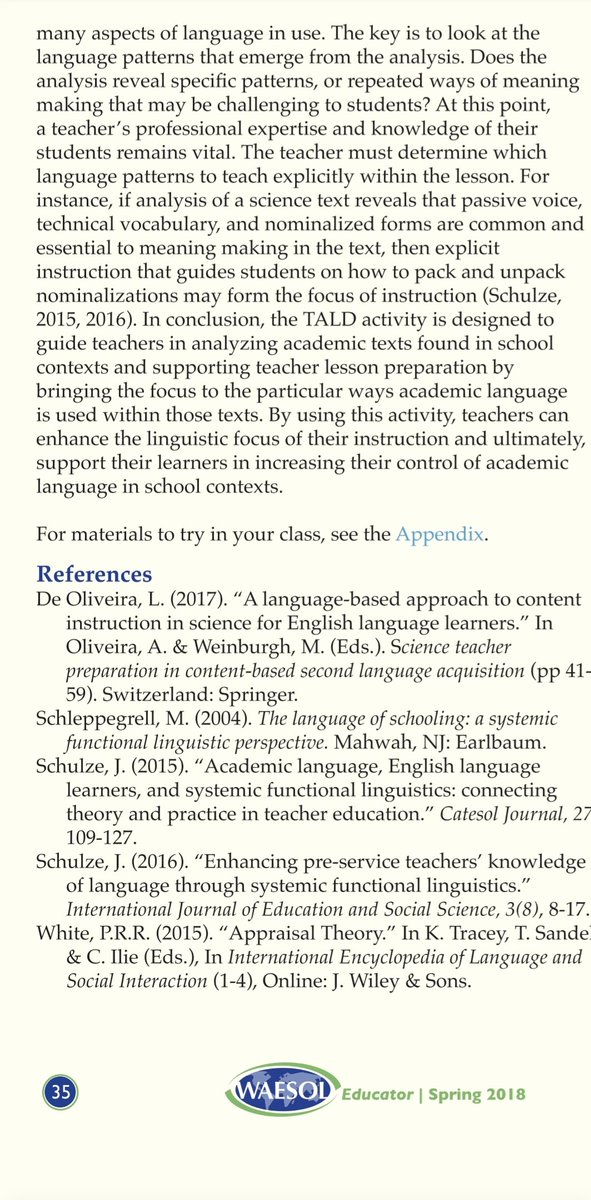 RuslanaWesterl's tweet image. A great accessible SFL article for teachers Teachers as Language Detectives. #sysfunc
