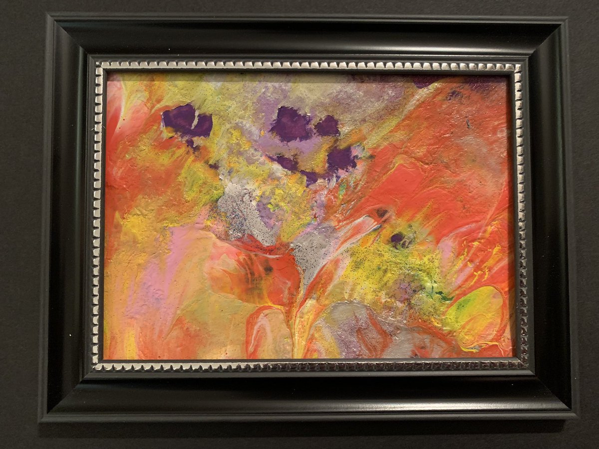 CollinJRae777's tweet photo. Painting by Miss Cora #abstractart #dogartist #talentedpup #paintingpup https://t.co/RcQCnuk0SS
