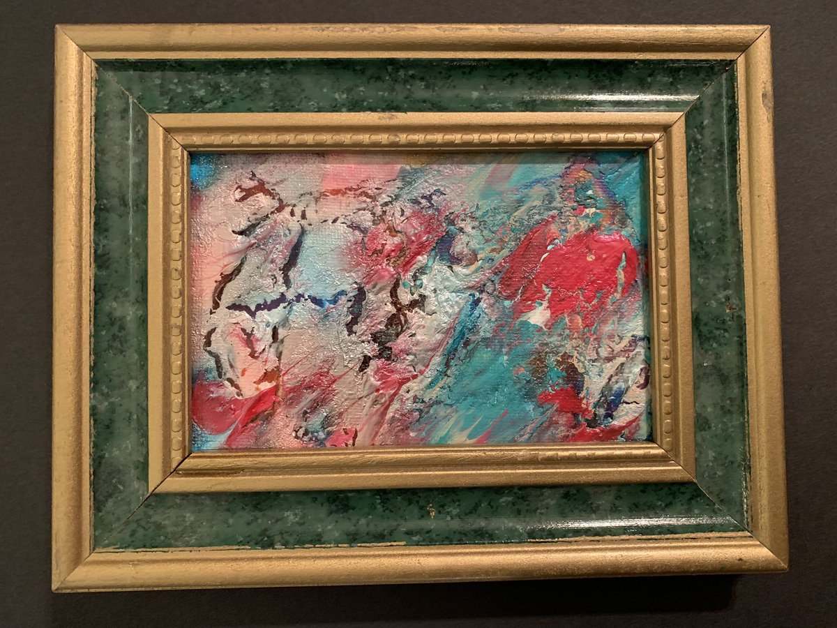CollinJRae777's tweet photo. Painting by Miss Cora #abstractart #dogartist #talentedpup #paintingpup https://t.co/RcQCnuk0SS