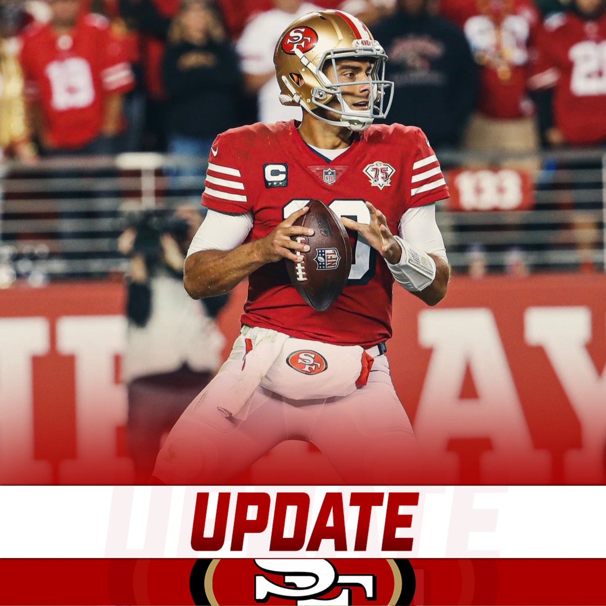 17. QB Jimmy Garoppolo will start Sunday against The Rams, per. 