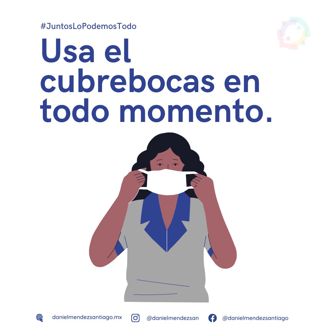 DaniMendezSan's tweet photo. ¡Ahora más que nunca, no bajemos la guardia!
Seamos responsables, respetemos las medidas sanitarias contra la Covid-19.
¡Recuerda que #JuntosLoPodemosTodo! https://t.co/yZCmTWWpXq