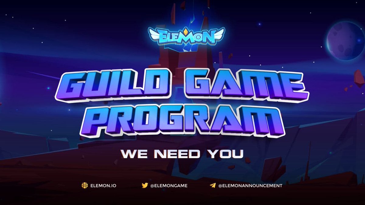 🌟 ELEMON GUILD GAME PROGRAM REGISTRATION OPEN 🌟

Registration for the Elemon Guild Game program is officially open! Dive right in 👇

🔸 Registration Form: forms.gle/f87PrGBjHuRMEa…

🔸 Registration Time: From January 09, 2022