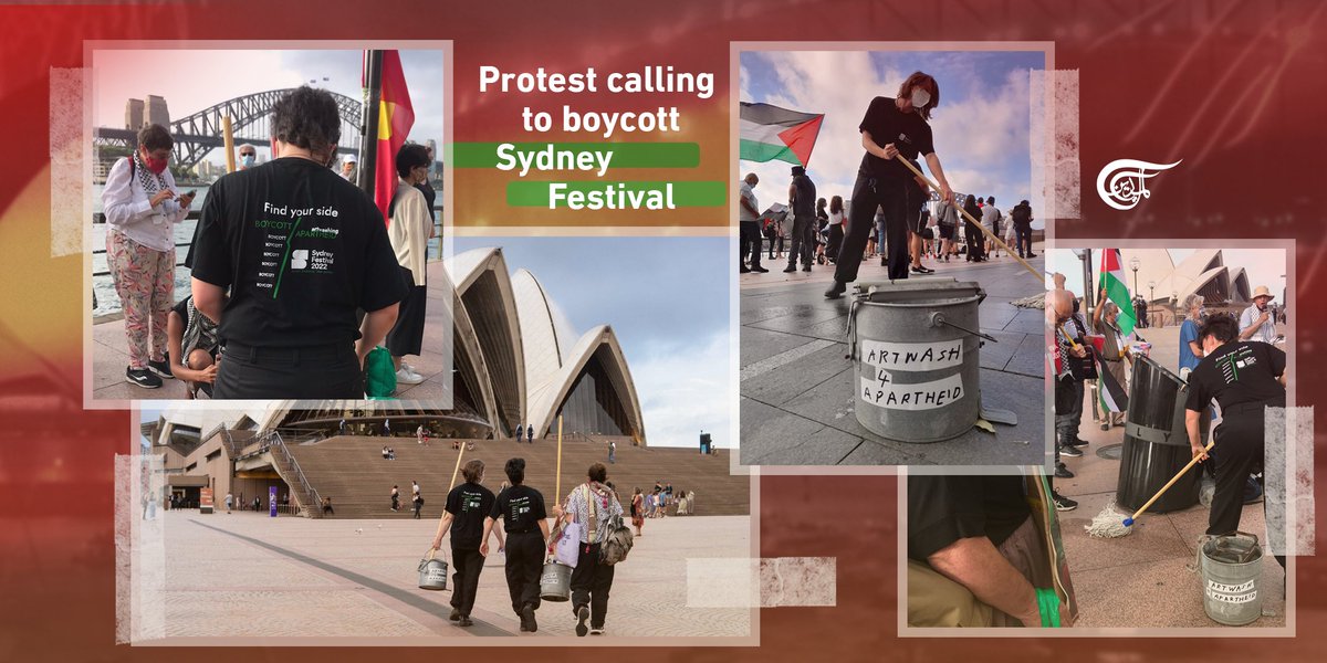 Hundreds protested in front of Sydney Opera House in response to Israeli funding of the #SydneyFestival 2022 after more than 20 artists withdrew from the event.