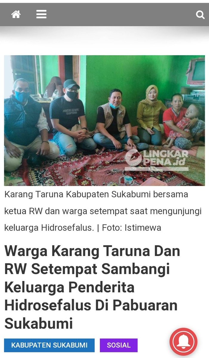 Warga Karang Taruna dan RW Setempat Sambangi Keluarga Penderita Hidrosefalus di Pabuaran Sukabumi lingkarpena.id/warga-karang-t…
