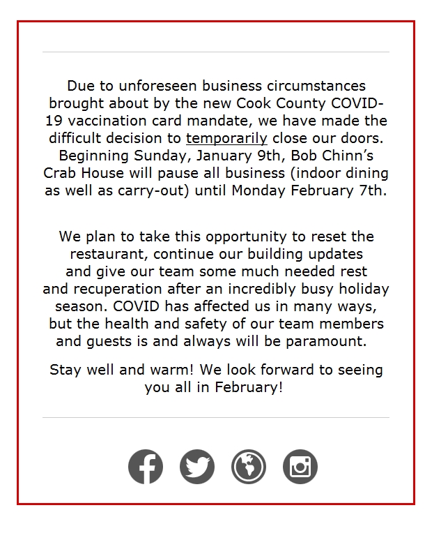 BobChinns's tweet photo. Closing Jan. 9 thru Feb. 6, 2022 https://t.co/J3bB7Bqr6H https://t.co/vhJOJlb5Ew