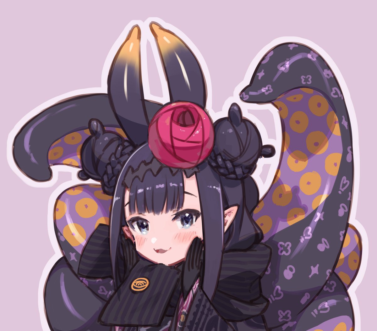 ninomae ina'nis 1girl sidelocks pointy ears braided bun hair bun double bun solo  illustration images