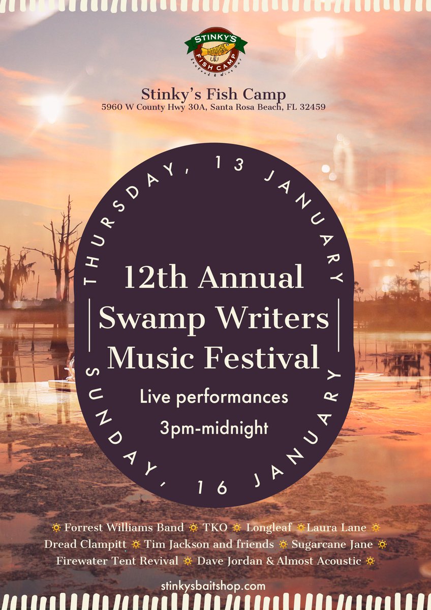 CrawfordTracks's tweet photo. @sugarcanejane at #swampwritersfest at @StinkysFishCamp #stinkysbaitshop with @DreadClampitt #forrestwilliamsband #timjackson and more! https://t.co/fKCmWx8wAu