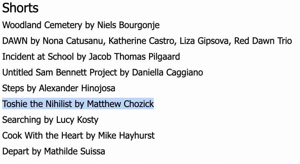 ToshieNihilist's tweet image. Friends in the Big Apple, if you've missed it, Toshie will be screening at the Midnight Film Festival on Jan 14th (this Friday night!) 

今週の金曜日（１４日）「トシエ・ザ・ニヒリスト」がまたまたNYで上映される！

Newish trailer↓
予告編⇨youtu.be/y0ee0V-BP1I