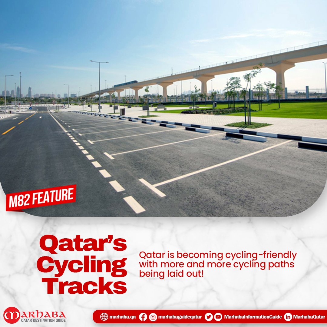 MarhabaQatar's tweet photo. The Ministry of Sports and Youth aims to create an active sports movement in Qatar by developing an environment where everyone is able to do sports and physical activity including cycling.
Know more about Qatar's cycling tracks in this #MarhabaFeature: https://t.co/KGE3BMKzo8 https://t.co/rDoIQ8x5ds
