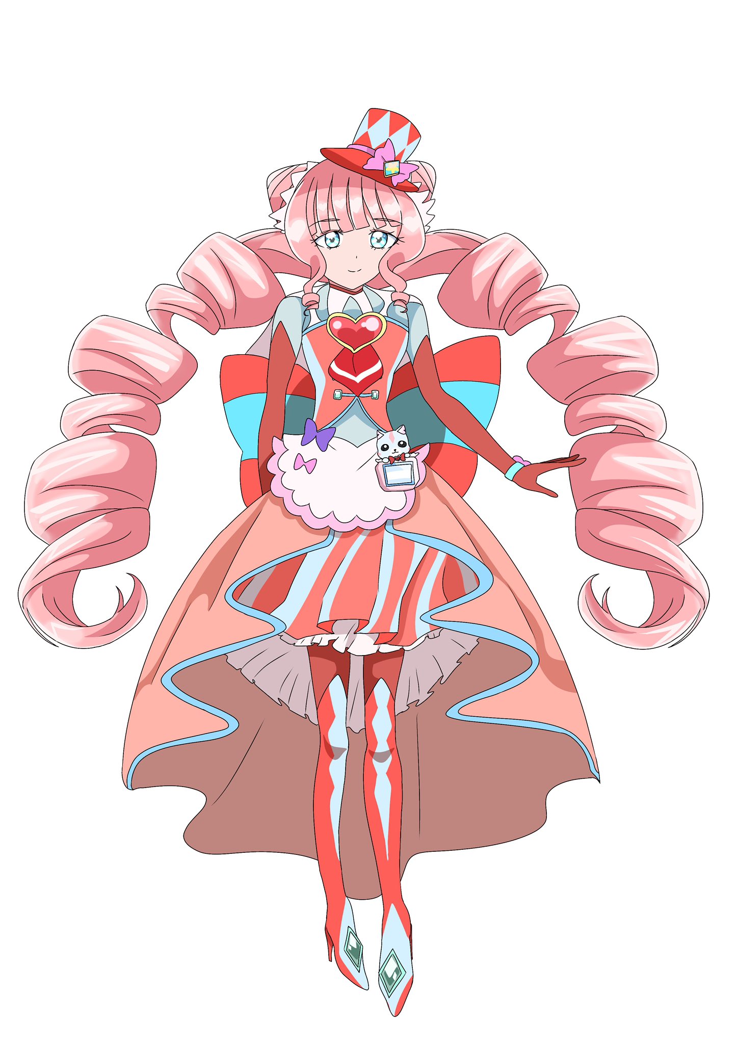 Kana Precure Fan デリシャスパーティプリキュア 追加戦士 4人目の追加戦士のイラスト予想してみた 赤のリボンがあるので赤キュア モチーフは優しい感じなので砂糖 多分敵幹部ジェントルーが追加戦士には入ると思う 垂れ目にした理由は いつもの