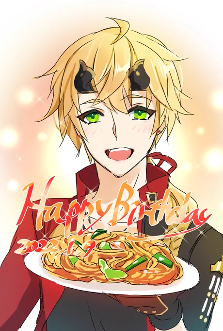 #トーマ生誕祭2022 #thoma #原神好きさんと繋がりたい   金髪美少女は当然ですが、金髪美男子の誕生日ももちろんお祝い。こちらも常識。