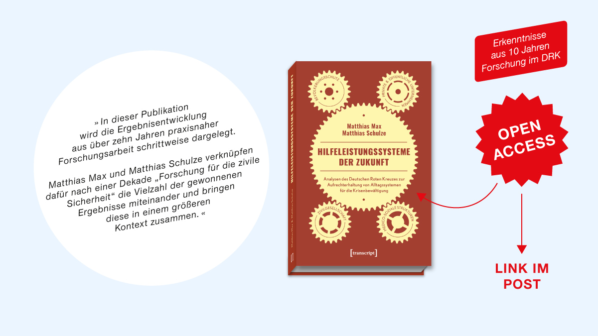 Wie bewältigen wir effektiv Krisen und Katastrophen, wie die #Coronapandemie und das #Hochwasser in Rheinland-Pfalz und NRW?

Erkenntnisse aus 10 Jahren Forschung im #DRK

Jetzt erhältlich als gratis E-Book und als Printausgabe im Transcript Verlag 👉 transcript-verlag.de/978-3-8376-603…