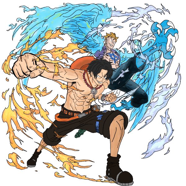 マルコ　エース 過去作 No.1 #エース #マルコ #ONEPIECE #イラスト #イラスト練習