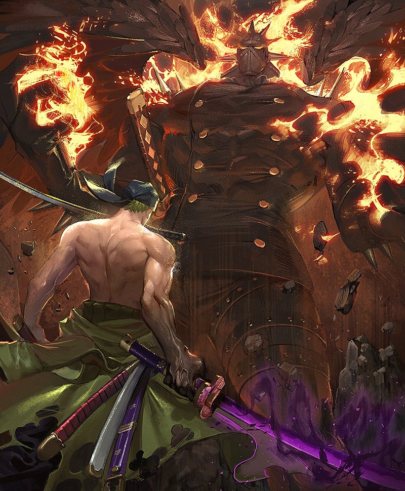 606 x 606 px  High-Quality One Piece Zoro PNG Images in Manga Style 