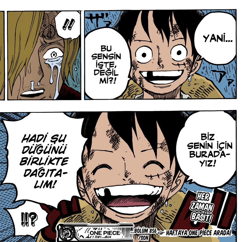 onepiecepaneli's tweet photo. “Biz senin için buradayız. Hadi şu düğünü birlikte dağıtalım!” #OnePiece #OnePiece856 #Sanji #Luffy https://t.co/Ac2WLkvfW1