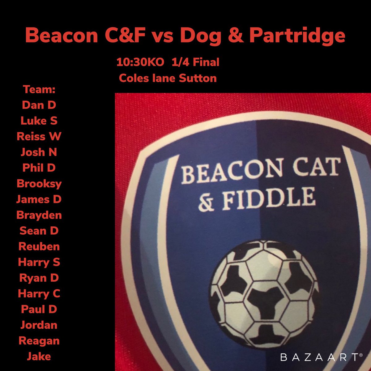 Todays Squad for the 1/4 Final. Big win needed ⚽️⚽️ #UTB