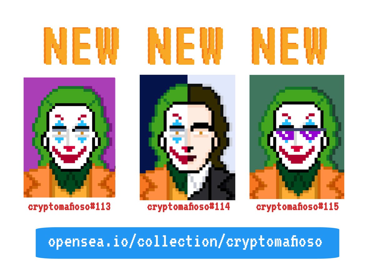 Crypto_Mafiosoo's tweet photo. !!NEW!! 
CryptoMafioso#113
CryptoMafioso#114
CryptoMafioso#115
Available now on Opensea 

🔥No Gas Fee🔥
🔥Polygon Blockchain🔥
🔥0.005ETH🔥
🔥Not Computer Generated🔥

#NFTs #NFTs #NFTCommunity #NFTCollection #opensea https://t.co/eD7iCSuRG1