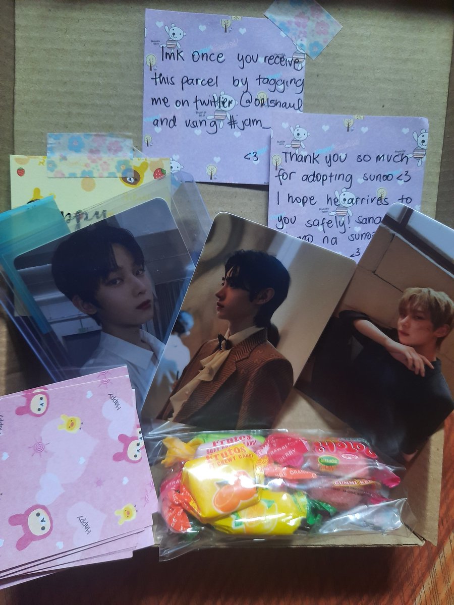 Chibileleng's tweet photo. #jam_proofs THANK U SM @0215haul 🥰❤ Sunoo arrived safetly. Ty sa pagpapauwi🥺100/10 yung service,package and yung freebies!!❤❤ SANA UWIAN KANA NI JAKE✊✊✊✊✊ https://t.co/DmbOrytduA